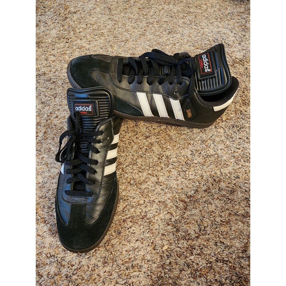 Adidas Samba Classic Black White Leather Soccer Shoes 034563 Men's Size 10.5